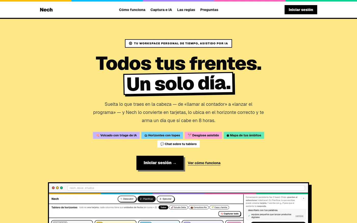 La portada de Nech: todos tus frentes, en un solo día.
