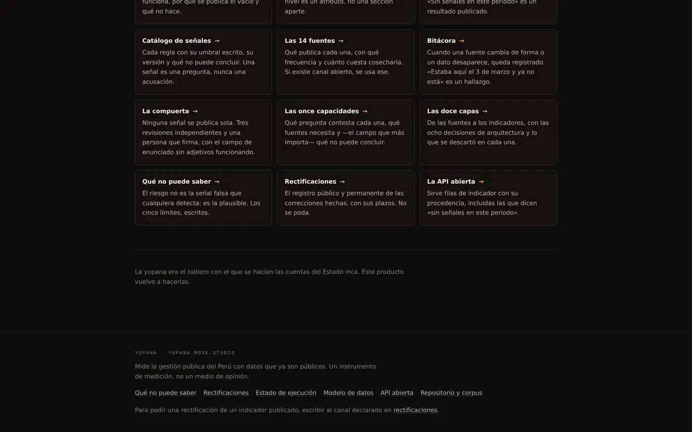 Las catorce fuentes oficiales que cruza, cada una con su fecha de captura.